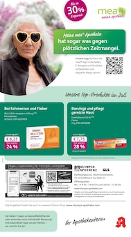 Aktueller mea - meine apotheke Prospekt "Unsere Juli-Angebote" Seite 1 von 4 Seiten für Durmersheim