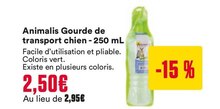 Gourde de transport chien - 250 ml - Animalis à Paris Gourde de transport chien - 250 ml en promo chez Animalis Paris à 2,50 €