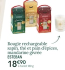 Promo Bougie rechargeable sapin, thé et pain d'épices, mandarine givrée à 18,90 € dans le catalogue Ambiance & Styles à Limoges