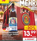 Aktuelle Zitronen Angebote bei Netto Marken-Discount in Nürnberg Aktuelles Hefe-Weißbier Naturtrüb oder Weißbier Zitrone 0,0% Angebot bei Netto Marken-Discount in Nürnberg ab 13,99 €