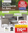 Polyrattan Gartenmöbel-Set Fort Myers im Netto Marken-Discount Prospekt Polyrattan Gartenmöbel-Set Fort Myers von Juskys im aktuellen Netto Marken-Discount Prospekt für 119,99 €