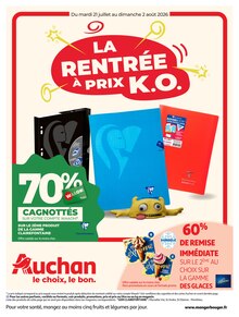 Promotion Papeterie dans le prospectus Auchan Hypermarché, valable du 21/07/2026 au 02/08/2026 Promo Papeterie dans le catalogue Auchan Hypermarché du moment à la page 1
