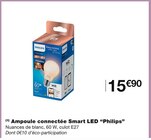 Ampoule connectée Smart LED - Philips en promo chez Monoprix Valence à 15,90 €