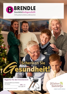 Sanitätsfachgeschäft Brendle Prospekt der Woche "Schenken Sie Gesundheit!" Seite 1, 12.11.2025 bis 31.01.2026 für Heubach Aktueller Sanitätsfachgeschäft Brendle Prospekt "Schenken Sie Gesundheit!" Seite 1 von 6 Seiten für Heubach