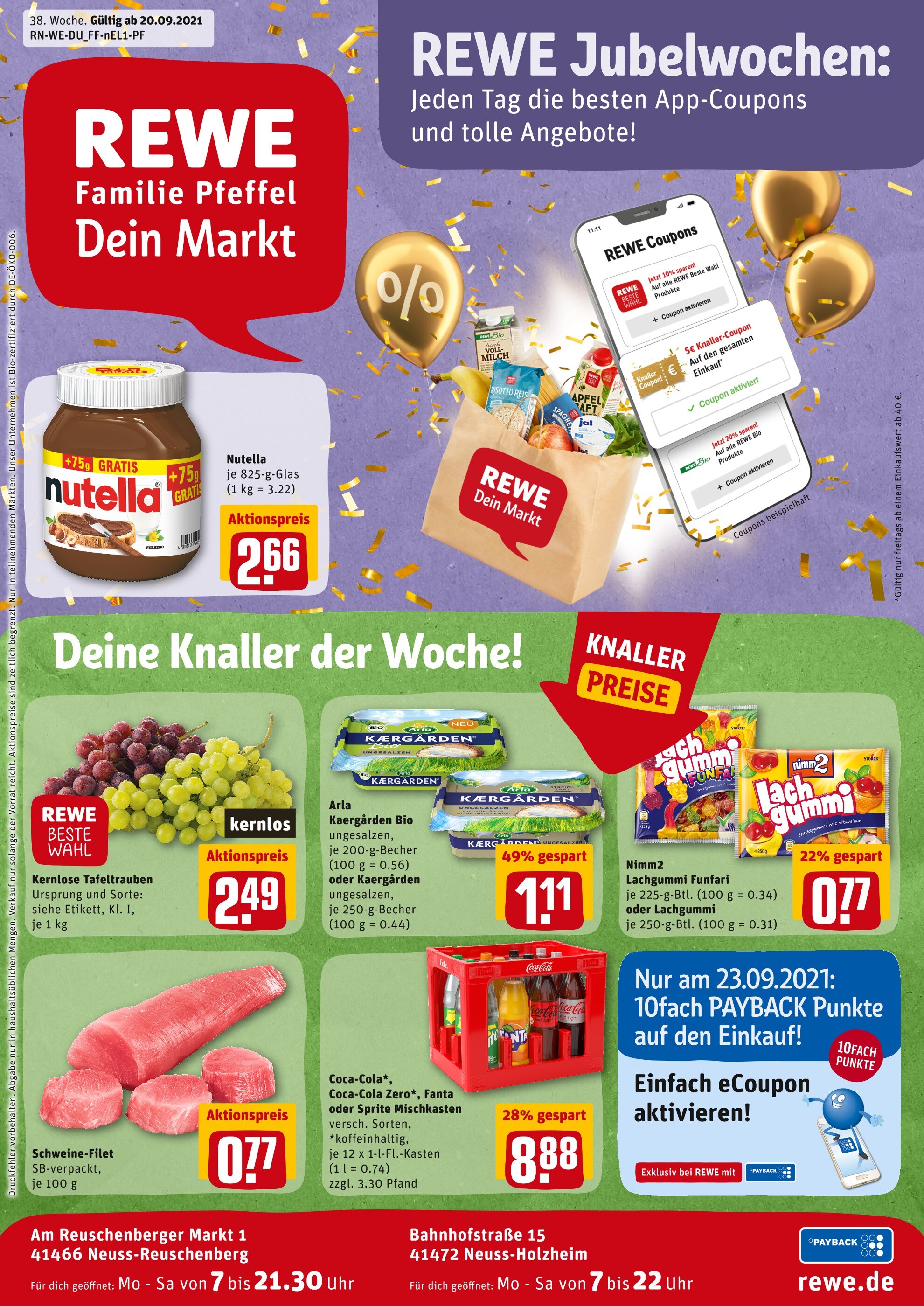 REWE Prospekt für Neuss mit 29 Seiten REWE Prospekt für Neuss: "Angebote im Markt", 29 Seiten, 20.09.2021 - 25.09.2021
