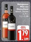 Wein aus Deutschland von Weingenuss für 1,79 € bei EDEKA im Angebot Wein aus Deutschland von Weingenuss im aktuellen EDEKA Prospekt