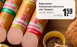 Leberwurst oder Teewurst Angebote von Rügenwalder Pommersche bei REWE Oberhausen für 1,59 €