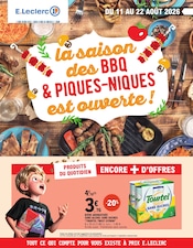 Catalogue Supermarchés E.Leclerc en cours à Bignoux et alentours, "La saison des BBQ & PIQUES-NIQUES est ouverte!", 24 pages, 11/08/2026 - 22/08/2026