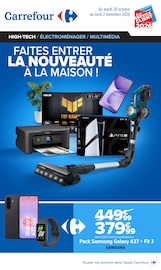 Promos Samsung Galaxy S dans le catalogue "FAITES ENTRER LA NOUVEAUTÉ À LA MAISON !" de Carrefour Samsung Galaxy S en promo dans le catalogue Carrefour à la page 1