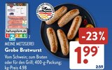 Grobe Bratwurst im ALDI SÜD Prospekt Grobe Bratwurst von Meine Metzgerei im aktuellen ALDI SÜD Prospekt für 1,99 €