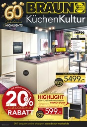 Aktueller BRAUN Möbel-Center Prospekt mit Kuchen, "BRAUN MÖBEL CENTER KüchenKultur", Seite 1