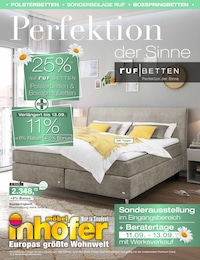 Möbel & Einrichtung Prospekt von Möbel Inhofer in Schlat Aktueller Möbel Inhofer Möbel & Einrichtung Prospekt für Schlat: RUF Betten - Perfektion der Sinne mit 8} Seiten, 01.09.2025 - 13.09.2025