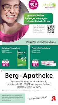 Aktueller mea - meine apotheke Prospekt "Unsere August-Angebote" Seite 1 von 4 Seiten für Wennigsen