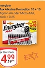 Max Alkaline Promotion 10 + 10 bei GLOBUS im Prospekt "" für 4,99 €