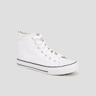 Baskets en toile montantes à lacets blanc femme - La Halle Baskets en toile montantes à lacets blanc femme à 11,49 € dans le catalogue La Halle