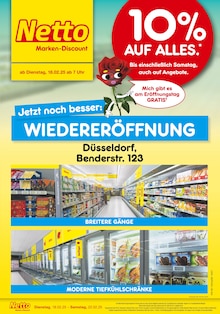 Netto Marken-Discount Prospekt "Wiedereröffnung - 10% AUF ALLES." mit  Seiten (Düsseldorf)