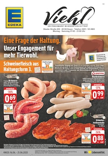 EDEKA Prospekt der Woche "Aktuelle Angebote" Seite 1, 16.06.2025 bis 21.06.2025 für Essen Aktueller EDEKA Prospekt "Aktuelle Angebote" Seite 1 von 24 Seiten für Essen