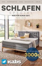 Kabs Prospekt "SCHLAFEN SPECIAL!" für Cloppenburg, 12 Seiten, 18.09.2023 - 24.09.2023 Kabs Prospekt "SCHLAFEN SPECIAL!" für Cloppenburg, 12 Seiten, 18.09.2023 - 24.09.2023