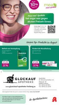 Aktueller mea - meine apotheke Prospekt "Unsere August-Angebote" Seite 1 von 4 Seiten für Freiberg