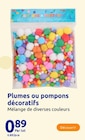 Plumes ou pompons décoratifs dans le catalogue Action