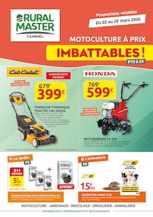 Catalogue Rural Master de la semaine "RURAL MASTER" avec 24 pages, valide du 02/03/2026 au 28/03/2026 pour Saint-Lizier et alentours Prospectus Rural Master de la semaine "RURAL MASTER" avec 24 pages, valide du 02/03/2026 au 28/03/2026 pour Saint-Lizier et alentours