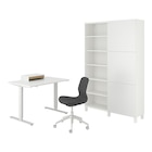 Schreibtisch+Aufbewahrungskombi und Drehstuhl weiß/grau Angebote von TROTTEN/LÅNGFJÄLL / BESTÅ/LAPPVIKEN bei IKEA Nordhorn für 777,99 €
