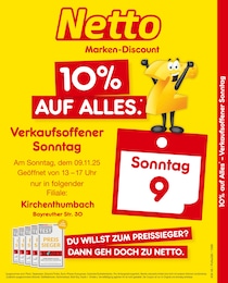 Netto Marken-Discount Prospekt für Kirchenthumbach: "10% auf ALLES", 2 Seiten, 09.11.2025 - 09.11.2025