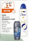 Dove 0% oder ADVANCED CARE von Dove im aktuellen Müller Prospekt für 2,75 €