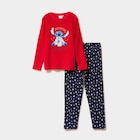 Ensemble pyjama de Noël Stitch rouge fille dans le catalogue La Halle