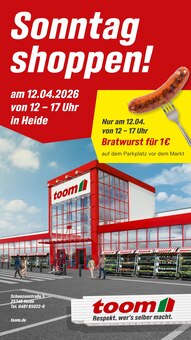 Aktueller toom Baumarkt Prospekt für Albersdorf und Ungebung, Seite zum blättern toom Baumarkt Prospekt Sonntag shoppen! mit Seite in Albersdorf und Umgebung