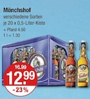 Verschiedene Sorten von Mönchshof für 12,99 € bei V-Markt im Angebot Verschiedene Sorten von Mönchshof im aktuellen V-Markt Prospekt