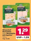 Mortadella oder Mortadella mit Paprika von Wiesenhof für 1,29 € bei Netto mit dem Scottie im Angebot Mortadella oder Mortadella mit Paprika von Wiesenhof im aktuellen Netto mit dem Scottie Prospekt