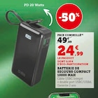 Batterie de secours compact 10000 mah - Super U à Rennes Batterie de secours compact 10000 mah en promo chez Super U Rennes à 24,99 €