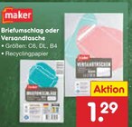 Briefumschlag oder Versandtasche im Angebot bei Netto Marken-Discount in Hameln Briefumschlag oder Versandtasche Angebote von Maker bei Netto Marken-Discount Hameln für 1,29 €