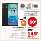 Xiaomi redmi 13 en promo à 149,00 € chez Hyper U Xiaomi redmi 13 dans le catalogue Hyper U