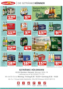 Bier im aktuellen Getränke Oase Prospekt (Marl) Bier im Getränke Oase Prospekt "Aktuelle Angebote" mit 2 Seiten (Marl)