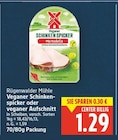 Veganer Schinken-Spicker oder veganer Aufschnitt von Rügenwalder Mühle im aktuellen E center Prospekt