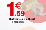 Distributeur d’adhésif + 5 rouleaux en promo chez Bazarland Vandœuvre-lès-Nancy à 1,59 €