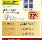 Mixgetränke von Gorbatschow & Lemon/Energy im aktuellen Metro Prospekt für 2,01 €