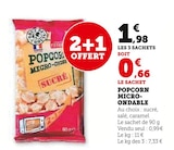 Popcorn micro-ondable dans le catalogue Super U