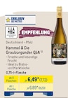Hammel & Cie Grauburgunder QbA bei METRO im Wächtersbach Prospekt für 7,72 €