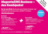 MagentaEINS Business – das Kombipaket Angebot im Telekom Shop Prospekt MagentaEINS Business – das Kombipaket im Telekom Shop Prospekt zum Preis von 21,15 €