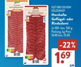 Herzhafte Geflügelsalami Angebote von Gut Drei Eichen bei ALDI SÜD Neu-Ulm für 1,69 €