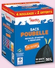 Sacs poubelle 50lx10 liens coulissants - NETTO en promo chez Netto Marseille à 5,12 €