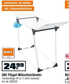 Flügel-Wäscheständer bei OBI in Darmstadt Flügel-Wäscheständer im Angebot bei OBI Darmstadt für 24,99 €