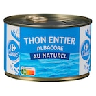 Thon entier Albacore - CARREFOUR CLASSIC' à 3,85 € dans le catalogue Carrefour Market