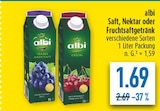 Saft, Nektar oder Fruchtsaftgetränk im Angebot bei diska in Gera Saft, Nektar oder Fruchtsaftgetränk Angebote von albi bei diska Gera für 1,69 €