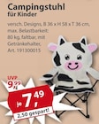 Campingstuhl für Kinder bei Sonderpreis Baumarkt im Pfarrkirchen Prospekt für 7,49 €