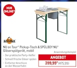 NU on Tour Pickup-Tisch & SPÜLBOY NU 15Gläserspülgerät, mobil bei METRO im Eisenach Prospekt für 475,99 €