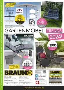 Garten Überdachung im BRAUN Möbel-Center Prospekt "GARTENMÖBEL TRENDS 2024" mit 4 Seiten (Freiburg (Breisgau))